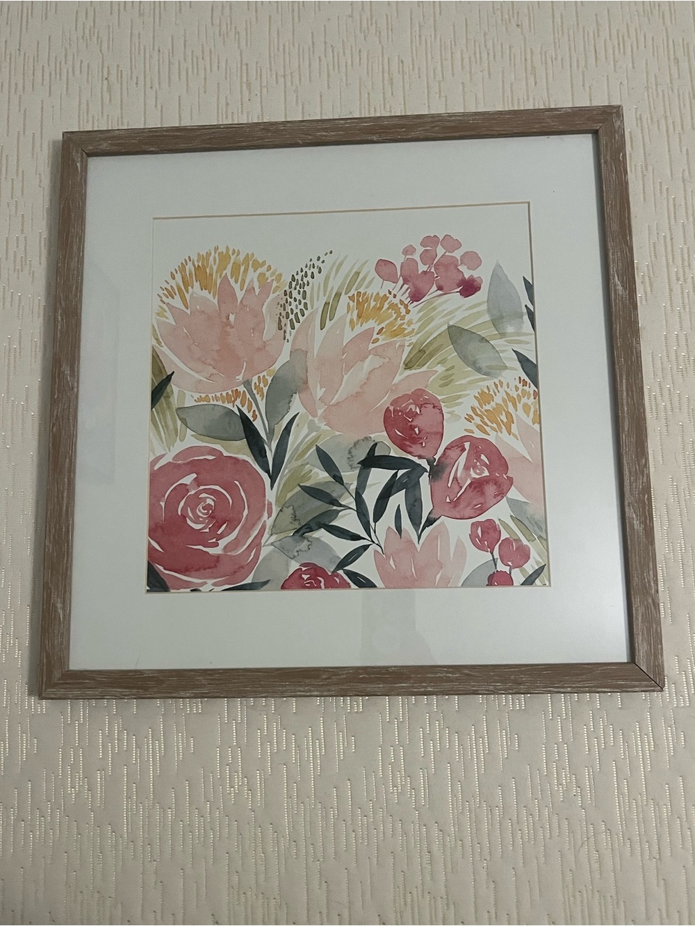 Floral Watercolor print Wall Art - Pink & Green